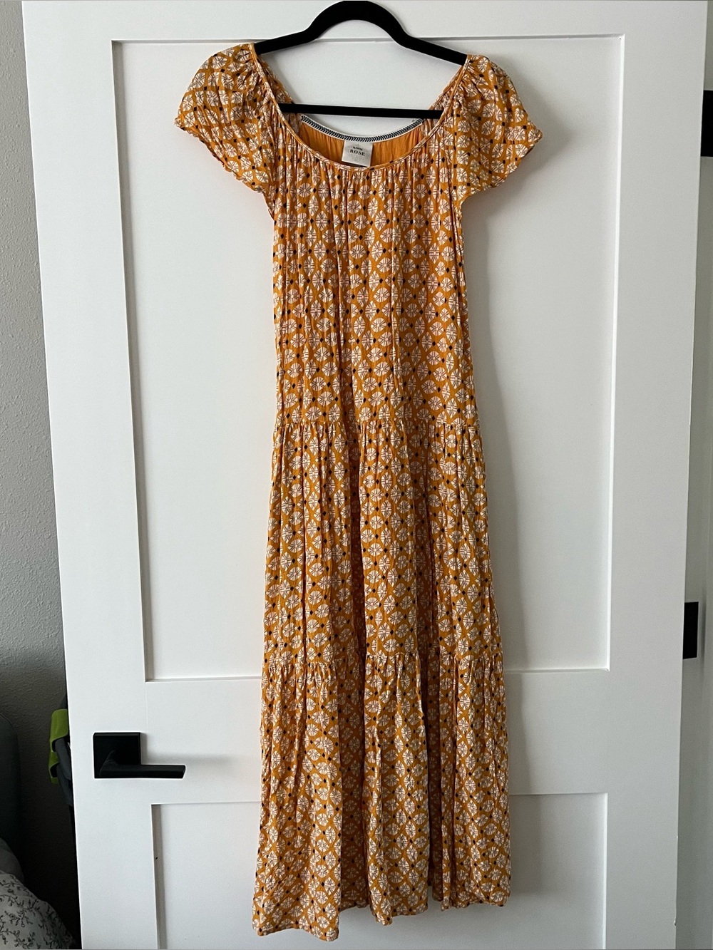 Knox Rose Mustard Yellow Geometric Print Maxi Dress